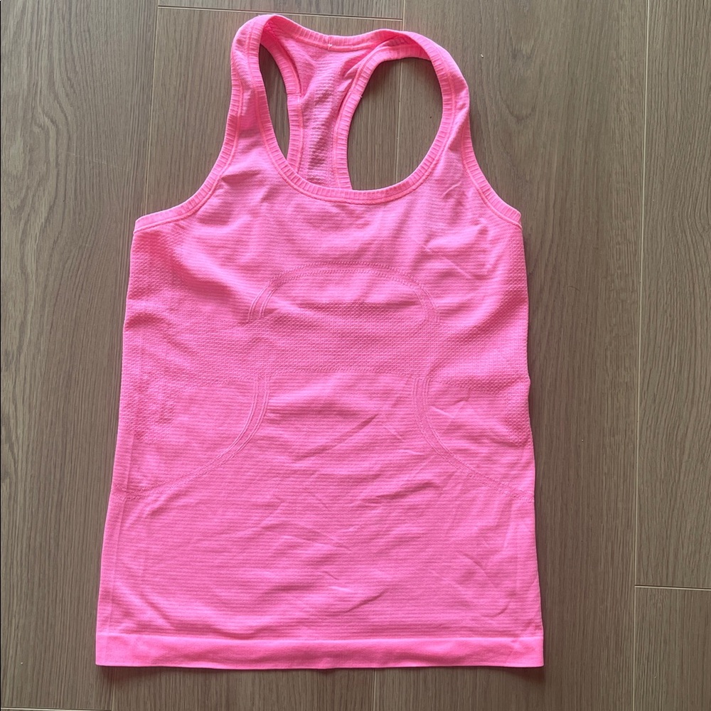 Rare Lululemon Swiftly Tech Racerback Tank Heathered Flash Neon Pink – Sz 6 🌸